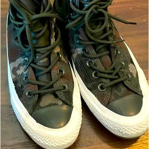 RECENTLY REDUCED: “Sale Priced”    Camo High Top Converse w/zipper Size 8.5
